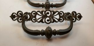 Vintage Ornate Metal Handles Drawer Pulls - 7 3/16 