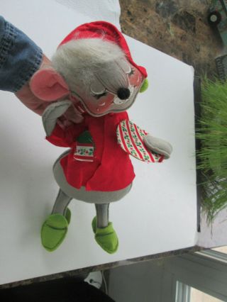 Big 15 Inch Annalee Mobilitee Doll Vintage 1965 Christmas Mouse 4360