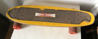 Vintage Gordon And Smith Yellow 24” Custom Skateboard Red Kryptonics Lazer Wheel