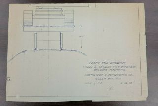 Vintage Northwest Engineering Co Blueprint Drawing 1928 Shovel Crane Railroad 2