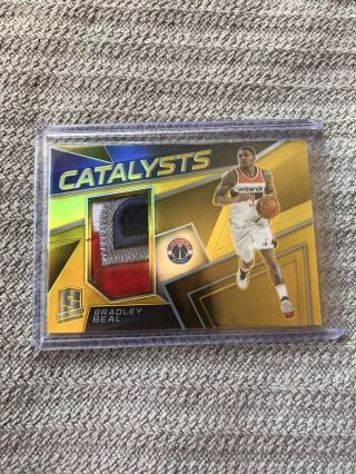 2017/18 Spectra Gold Prizm Catalysts Bradley Beal Wizards 4 Color Patch /9 Rare