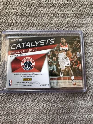 2017/18 Spectra Gold Prizm Catalysts Bradley Beal Wizards 4 Color Patch /9 Rare 2