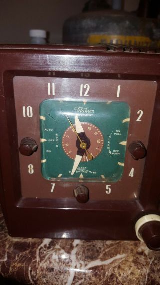Rare Vintage Packard Bell Stationized Radio Model 621 6 Tube Alarm Clock - 2