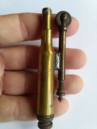 Antique Unusual Bullet Gasoline Cigarette Lighter Rare