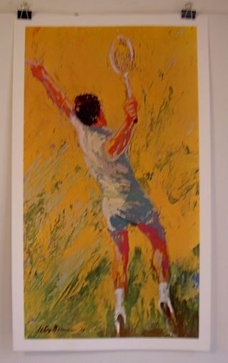 Tennis Player By Leroy Neiman Vintage Poster 17 1/2 X 30