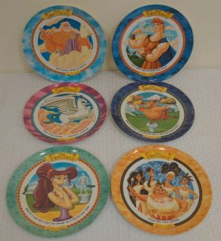 6 Vintage Mcdonalds Promo Disney Hercules Plate Melmac Complete Set 1997 Rare