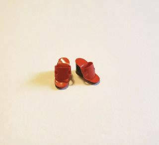 Vintage Barbie Red Wedge Shoes Made In Taiwan
