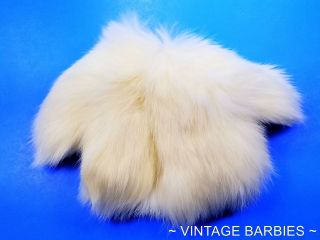 Barbie Doll Sized Real White Fur Coat Minty Vintage 1960 