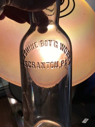 Antique Sunshine Bottling Scranton Pa Beer Soda Bottle Advertising Blob