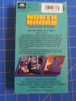 North Shore VHS 80s Surfing 1987 MCA John Philbin Matt Adler Nia Peeples Rare 2