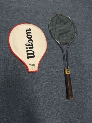 Rare Vintage Wilson T2000 Tennis Racquet With Cover