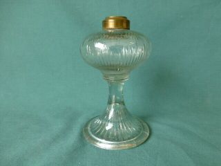 Antique Flint Early American Pattern Glass Double Icicle Oil Lamp