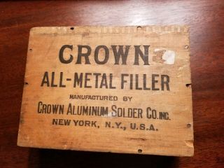 Vintage Antique Dovetail Wood Box Crate Automotive Industrial