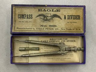 Antique 1894 Eagle Pencil Co Compass & Divider No.  569