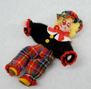 Vintage Poseable Clown Doll - Artisan Dollhouse Miniature 1:12