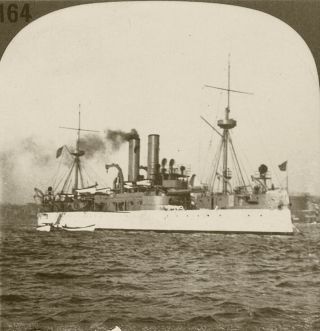 Keystone Stereoview U.  S.  Battleship Maine On Way To Cuba Rare History Set H164