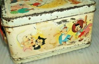 RARE 1971 Pinocchio Metal Lunch Box Walt Disney Movie Cool Lunchbox 3
