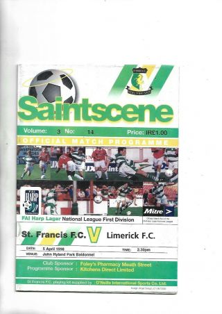 5/10/97 And 5/4/98 2 Rare St Francis League First Season V Limerick
