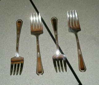 4 Antique Collectible Wm Rogers & Son Aa 6 " Salad Forks March 13,  1923