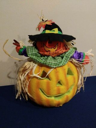 Rare Vintage Halloween Fiber Optic Pumpkin And Scarecrow Animation/sound Effects