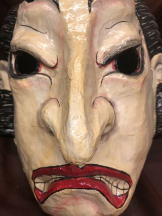 Vintage Masque Arrayed Samurai Paper Mache Mask