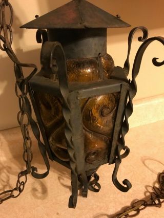Vintage Gothic Hanging Wrought Iron Ceiling Lamp Light Chandelier