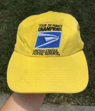 Rare Vtg United States Postal Service Tour De France Usps 5x Champions Yellow