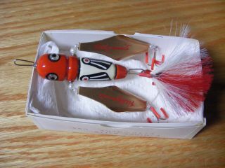 C Hines Pflueger Comstock Style Flying Helgrammite 2 1/4 " Lure In Red White