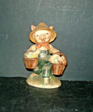 Rare Vintage Lefton Nursery Rhyme This Little Pig Went To Market Figurine 1252