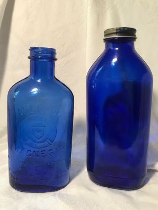 Antique 5 " Cobalt Blue Milk Of Magnesia Glass Bottle Chas H Phillips Chemical Co