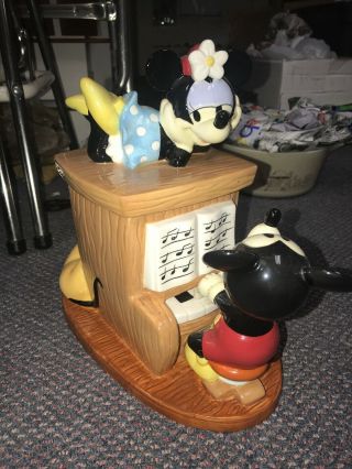Rare Retired Vintage Disney Mickey Mouse,  Minnie & Pluto Piano Cookie Jar