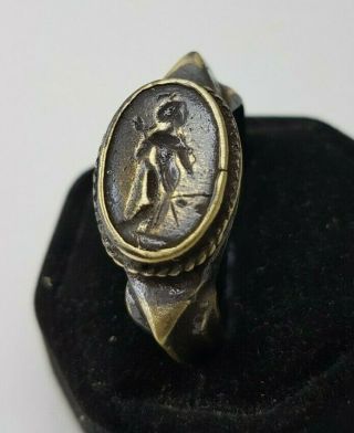 Ancient Bronze Legio Seal Ring - Vintage - Antique Roman - Bronze - Rare