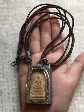 Rare Israel Megiddo Religious Gift Vtg Sterling Silver Buddha Pendant Necklace