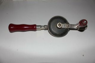 Vintage Rare No 1446 Yankee Two Speed Wood Handle Hand Drill Tool S13
