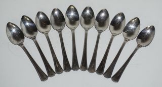10 National Silver Co Silverplate 1915 One Demitasse Spoons Rothlisberger Euc