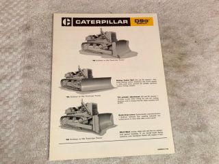 Rare 1968 Caterpillar Bulldozer D9g Dealer Sales Brochure