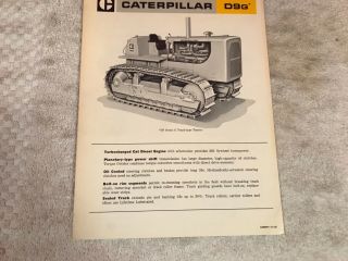 Rare 1968 Caterpillar Tractor D9g Dealer Sales Brochure