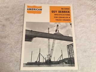 Rare American Hoist 700 Series Guy Derrick Truck Cranes Dealer Brochure