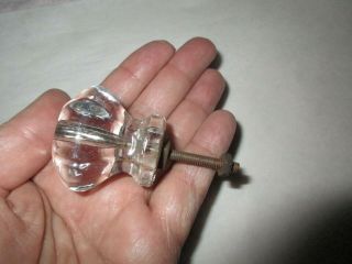 Vintage Clear Glass Dresser Pull Knob - 1 1/2 " - - Salvage