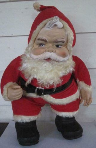 Rare Vintage 14 " Rushton Santa Claus Plush Doll Toy