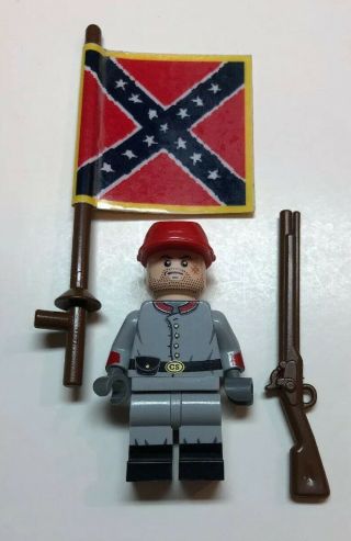 Rare Citizen Brick Custom Lego Minifig Civil War Confederate Artillery Soldier
