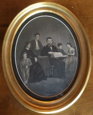 Authentic Antique President General Ulysses S Grant Family Portrait Engraving