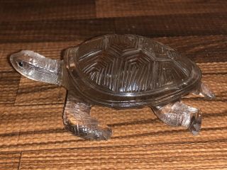 Very Rare Zuni Carved Enhydro Quartz Turtle Fetish Signed Lc - Native American