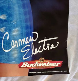 Rare Vintage Carmen Electra Budweiser Beer 1998 Poster 19 