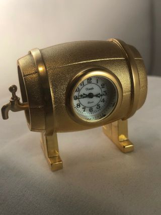 Vintage Rare Gold Barrel Xanado Quartz Desk Clock Decor Bd1
