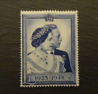 Gb Stamp 1948 Kgvi Silver Wedding £1,  Nh,  Full Gum,  Rare