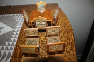 Vintage Dollhouse Dining Table And Two Styles Of 4 Chair 