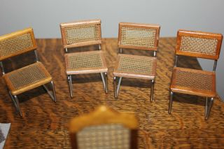 Vintage Dollhouse Dining Table and Two Styles of 4 Chair ' s (8 ea) Handmade 80 ' s 3