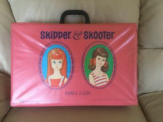 Vintage Mattel Skipper & Scooter Barbie Doll Carry Case Accessories Box Straps