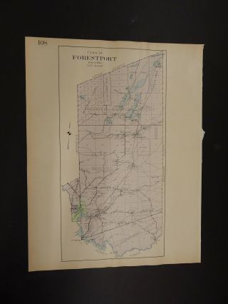 York,  Oneida County Map,  1907 Town Of Forestport R3 24